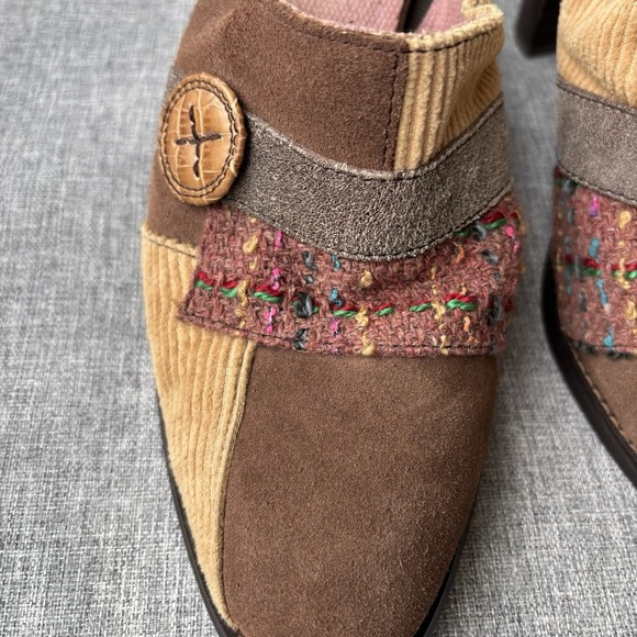 Kenzie Touch Corduroy Leather Brown Suede Clogs Mules Heels Women's Size 9M - Picture 4 of 13